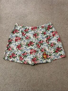 Disney Winnie the Pooh Cream and Pink Floral High Waist Women’s Skort